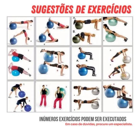 Bola de Ginástica Yoga Pilates 65cm Bola de Pilates Inflável Anti Estouro - Neverdie Store