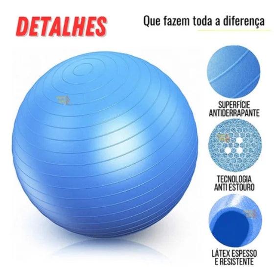 Bola de Ginástica Yoga Pilates 65cm Bola de Pilates Inflável Anti Estouro - Neverdie Store