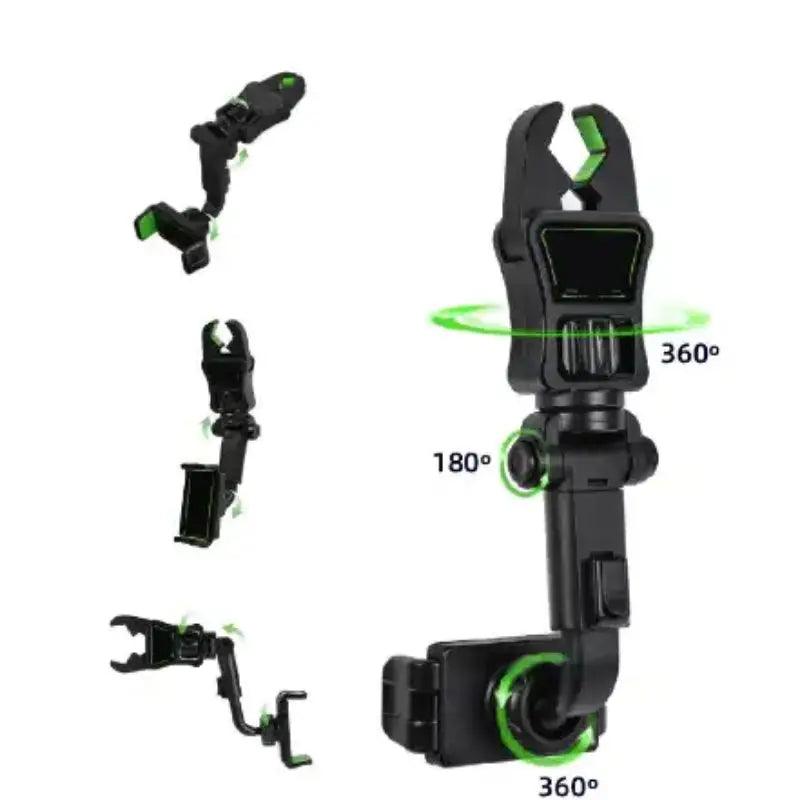 Suporte veicular articulado para celular retrovisor 360 graus