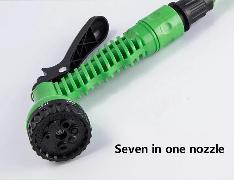 Expansível Magic Water Gun Mangueira Tubo, Carretéis Flexíveis, Pote De Espuma, Lavagem De Carro Pulverizador, 7 Padrões