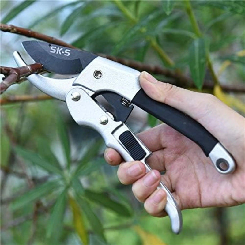 Tesoura de poda de aço inoxidável para jardinagem, secateur resistente à ferrugem, lâminas afiadas antiaderentes, conforto, 8"